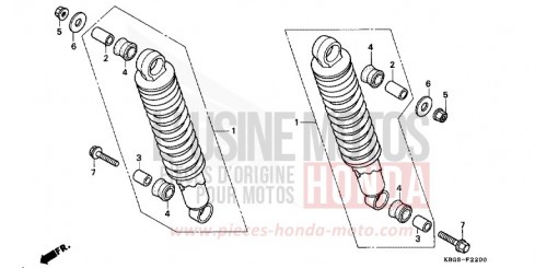KISSEN, HINTEN CB250X de 1999